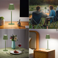 Lampada Touch Led Regolabile Tavolo Abat Jour Comodino Scrivania No Fili Ricaricabile Usb Verde