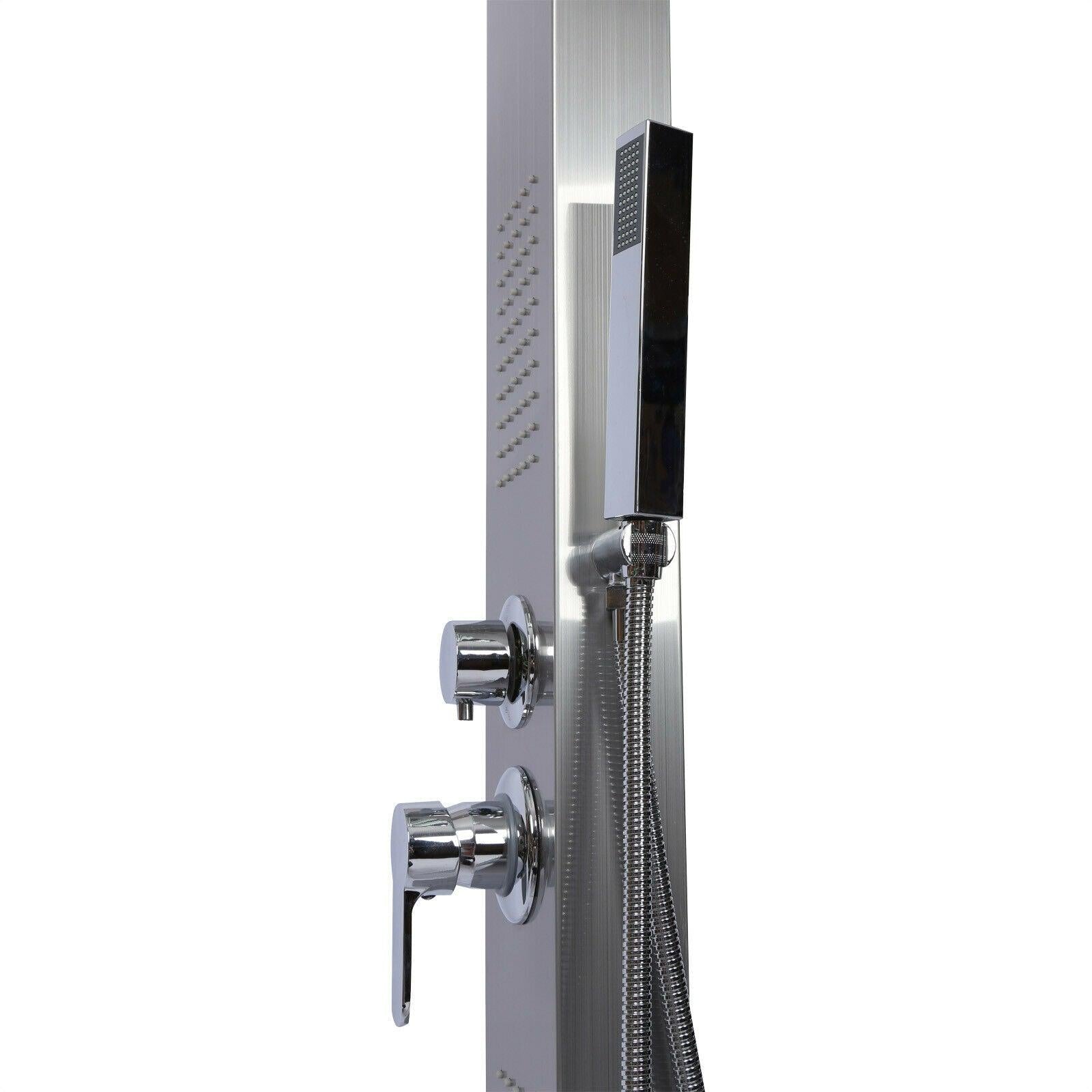 Doccia da giardino a pioggia a parete in acciaio inox 130 cm con ugelli idromassaggio getto pioggia 16_0002769