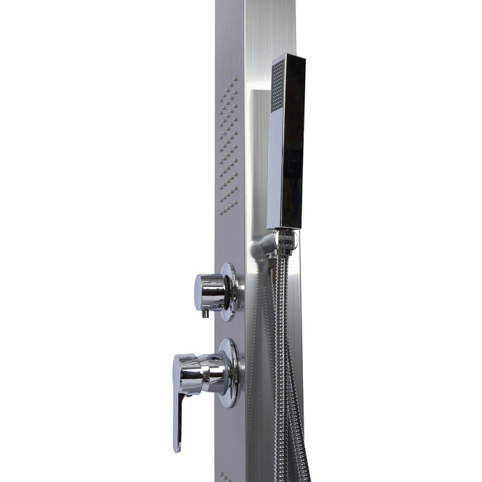 Doccia da giardino a pioggia a parete in acciaio inox 130 cm con ugelli idromassaggio getto pioggia 16_0002769