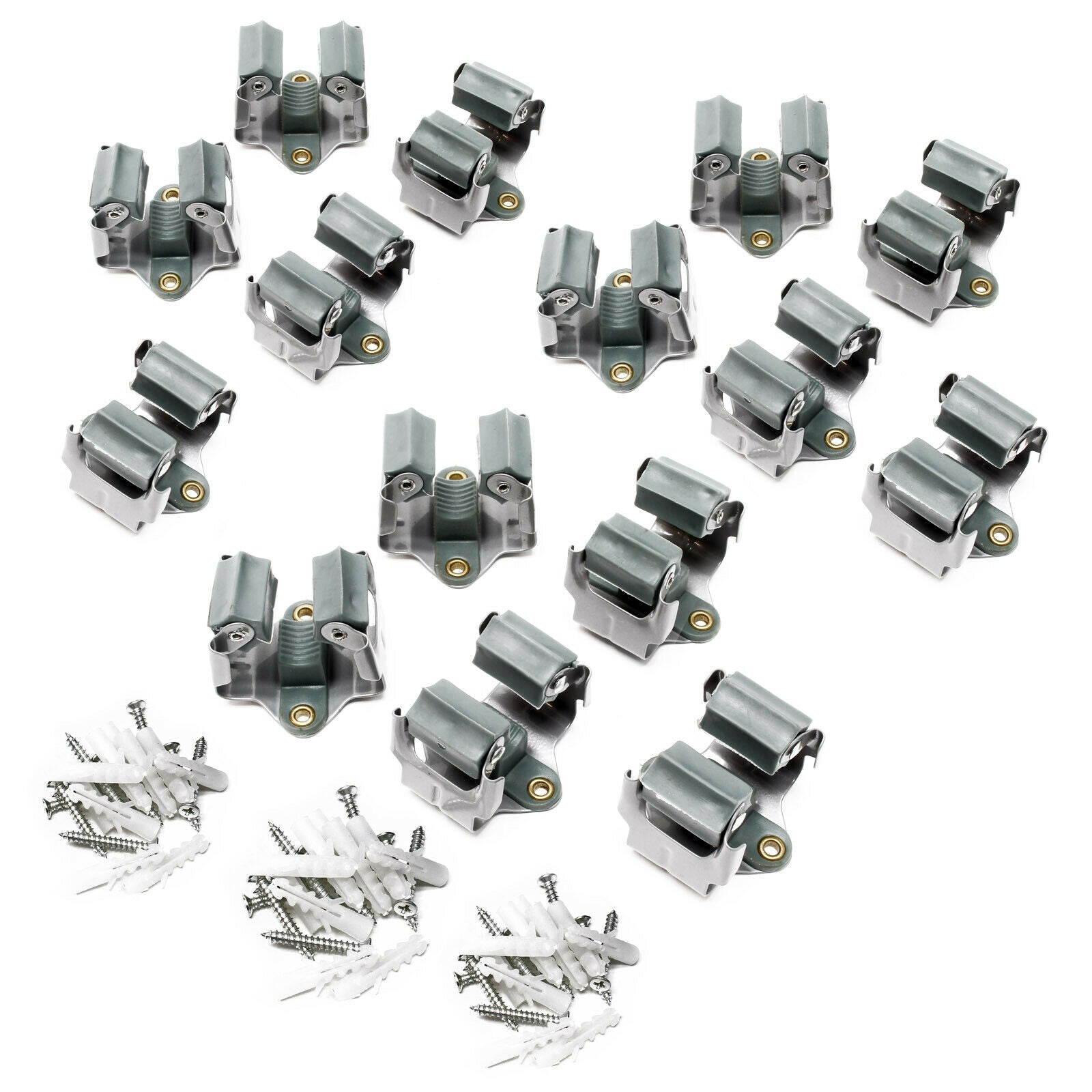 Set 15 porta scope in acciaio da parete per attrezzi pulizia giardinaggio ordina 16_0002481