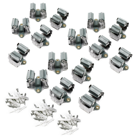 Set 15 porta scope in acciaio da parete per attrezzi pulizia giardinaggio ordina 16_0002481