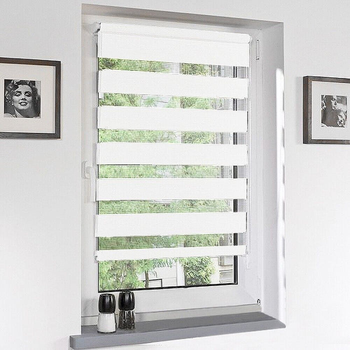 Tenda a Rullo 80x180 Cm Finestra Porta Interno Casa Ufficio Kit Montaggio Parete Telaio No Fori Bianco