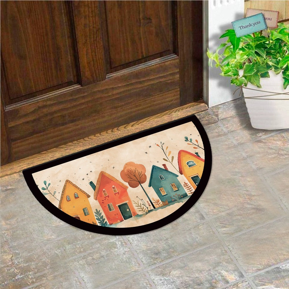 Zerbino Gomma Sostenibile 40X70 Antiscivolo Ingresso Interno Esterno Moderno Semiluna Dis.MC