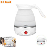 BOLLITORE ELETTRICO PIEGHEVOLE COMPATTO DA VIAGGIO SENZA BPA SILICONE 0,7L 600W