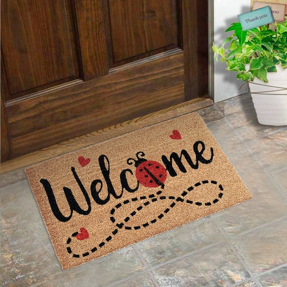 Zerbino Cocco 38x68 cm Antiscivolo Tappeto Rettangolare Esterno Porta Ingresso Entrata D