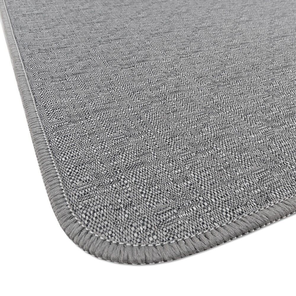 Tappeto Cucina Tinta Unita Striato 54x240 Cm Bordato Assorbente Passatoia Casa Antiscivolo Grigio