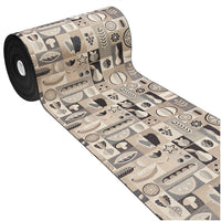 Tappeto Cucina Assorbente Bordato Antiscivolo Frutta e Verdura Passatoia Lavabile 52x240 Cm Nero