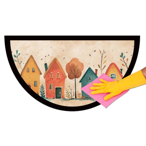 Zerbino Gomma Sostenibile 40X70 Antiscivolo Ingresso Interno Esterno Moderno Semiluna Dis.MC