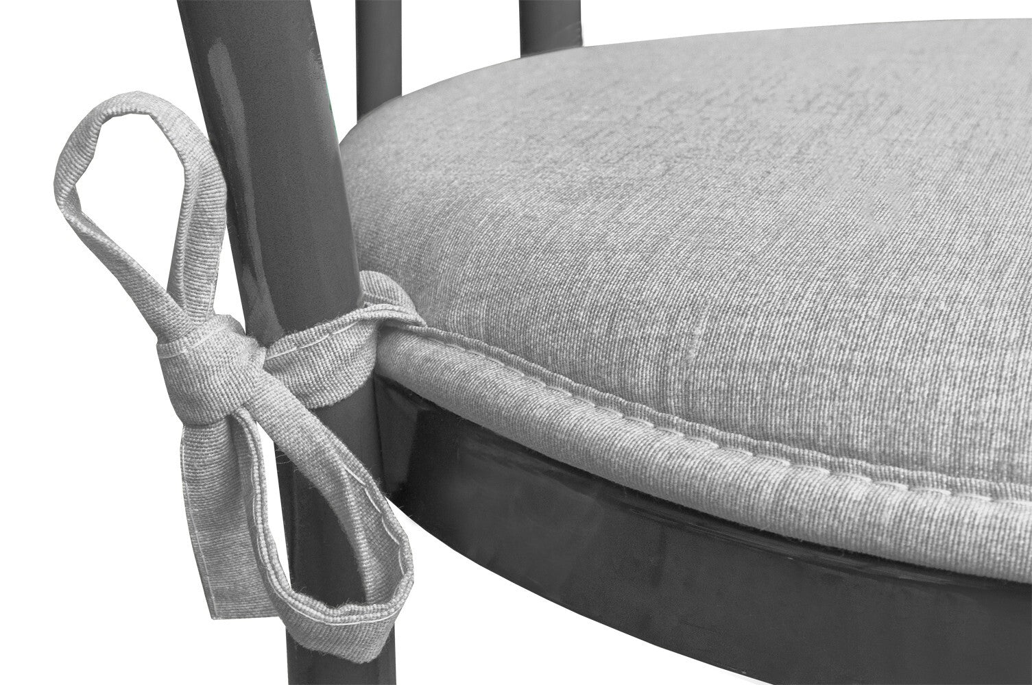 Set 4 Cuscini Sedia Grigio Rotondi Cotone Lavabili Morbidi Coprisedia Tondo Tinta Unita Pastello