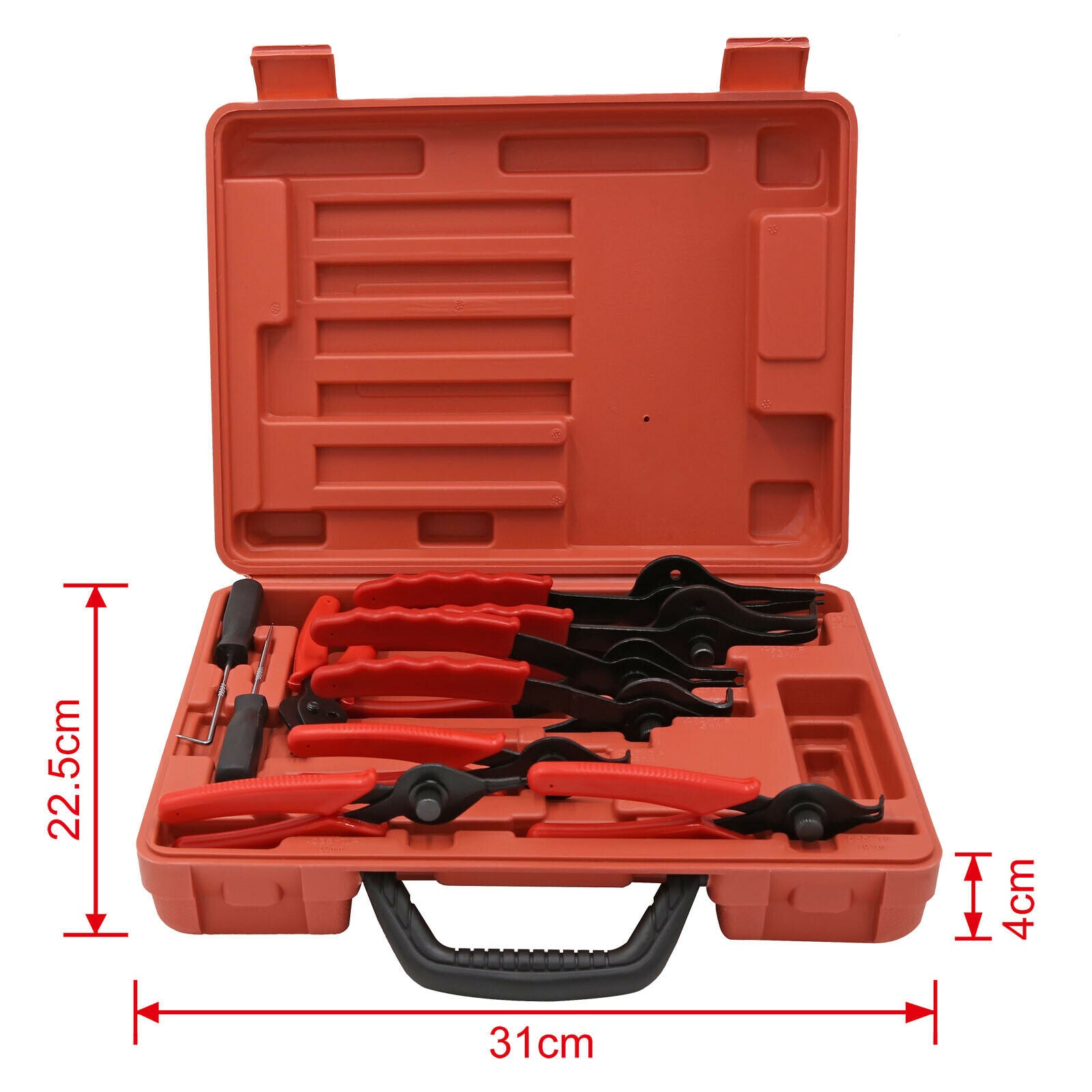 Lotto di pinze per anelli elastici esterni ed interni set da 11 pezzi, becchi angolati e dritti 16_0002761