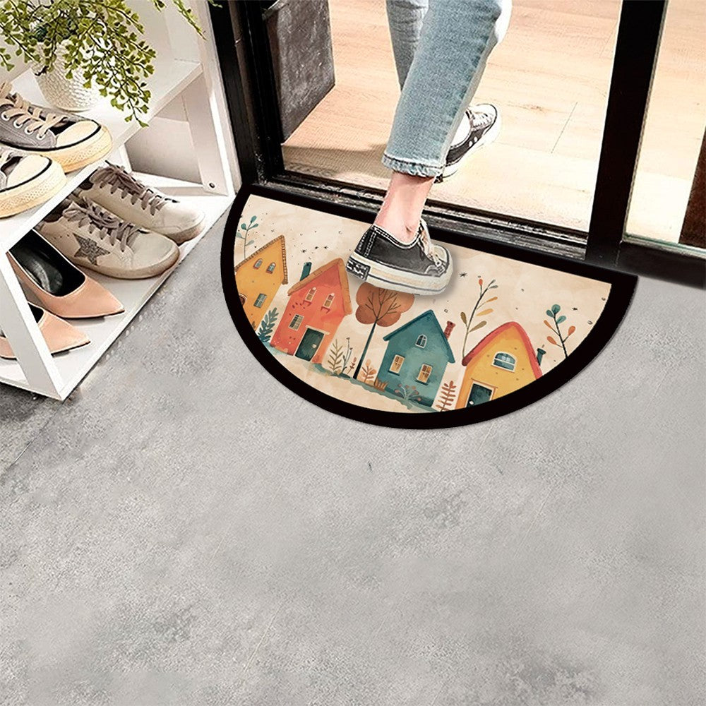 Zerbino Gomma Sostenibile 40X70 Antiscivolo Ingresso Interno Esterno Moderno Semiluna Dis.MC