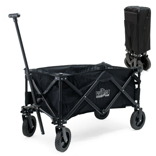 Carrello da trasporto pieghevole protezione solare diavolo trasporto spiaggia giardino nero 16_0000762