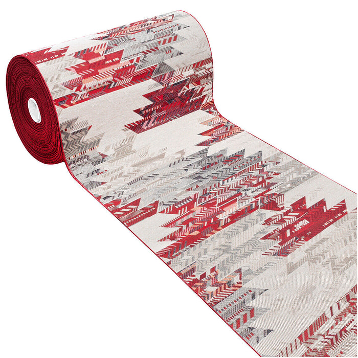 Tappeto Cucina Etnico 54x80 Cm Moderno Passatoia Antiscivolo Tessuto Gobelin Lavabile Bordeaux