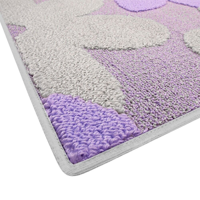 Tappeto Cucina 3D Fiore 50x90 cm Tridimensionale Morbido Moderno Passatoia Antiscivolo Viola