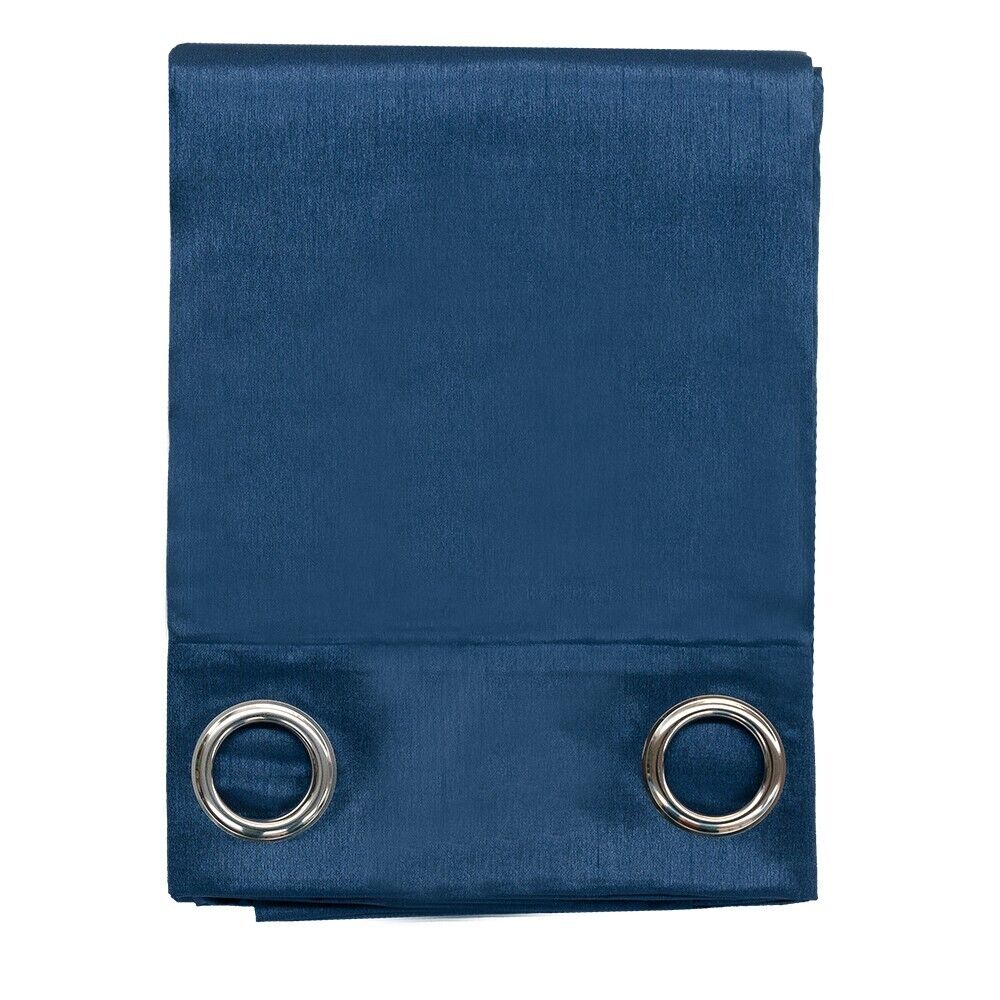 Tenda Porta Finestra 140x280 Cm Raso Sintetico 1 Pannello Coprente Occhielli Acciaio Blu