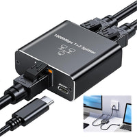 SPLITTER ETHERNET 1000MBPS RJ45 1X2 HUB RETE LAN GIGABIT COMPATIBILE CAT6 CAT7