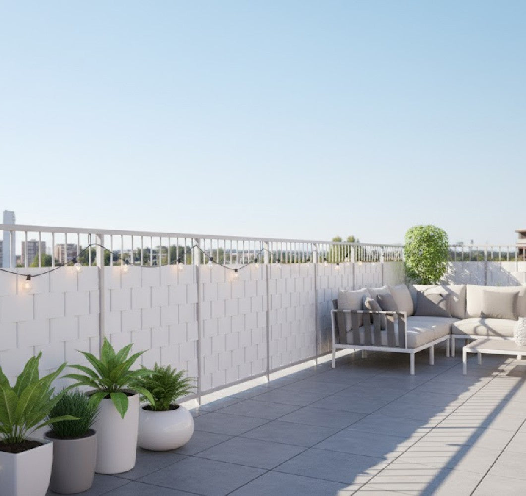 Striscia Banda Frangivista Fasce PVC Rotolo Schermo Privacy Recinzione Balcone Cancello - Bianco