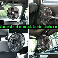 VENTILATORE OSCILLANTE AUTO CAMION 24V 8" SILENZIOSO CLIP PORTATILE METALLO NERO