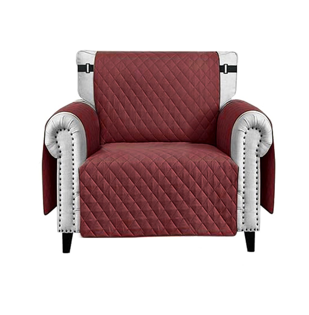 Copri Poltrona Impermeabile Tasche Laterali Proteggi Poltrona Antimacchia Antiscivolo 1 Posto Bordeaux