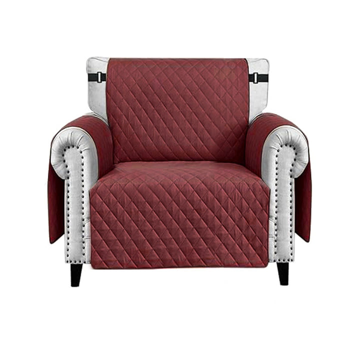 Copri Poltrona Impermeabile Tasche Laterali Proteggi Poltrona Antimacchia Antiscivolo 1 Posto Bordeaux
