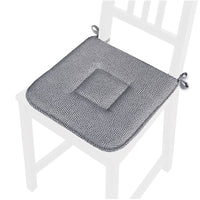 Set 4 Cuscini Sedia Cotone Con Lacci Lavabili Morbidi Universali Copri Sedie Maculati Grigi