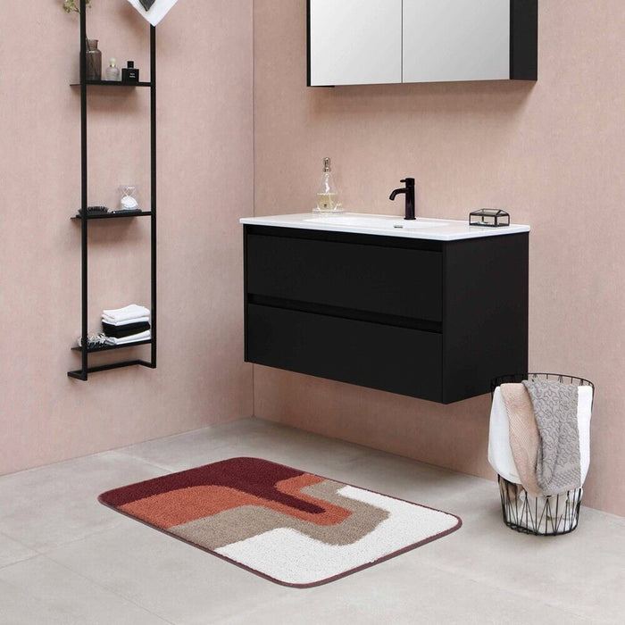 Tappeto Bagno 50x80 Cm Doccia Scendiletto Pelo Raso Morbido Assorbente Antiscivolo Lavabile Terra