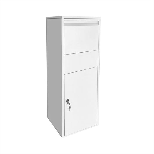 Cassetta pacchi con serratura cassetta delle lettere a piedi pacco posta 46 x 45 x 140 cm bianco 16_0000114