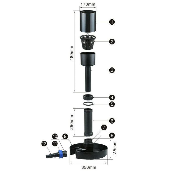 Schiumatoio per laghetto in piedi csp-40 Schiumatoio da 40 m² raccogli foglie per laghetto koi 16_0002705