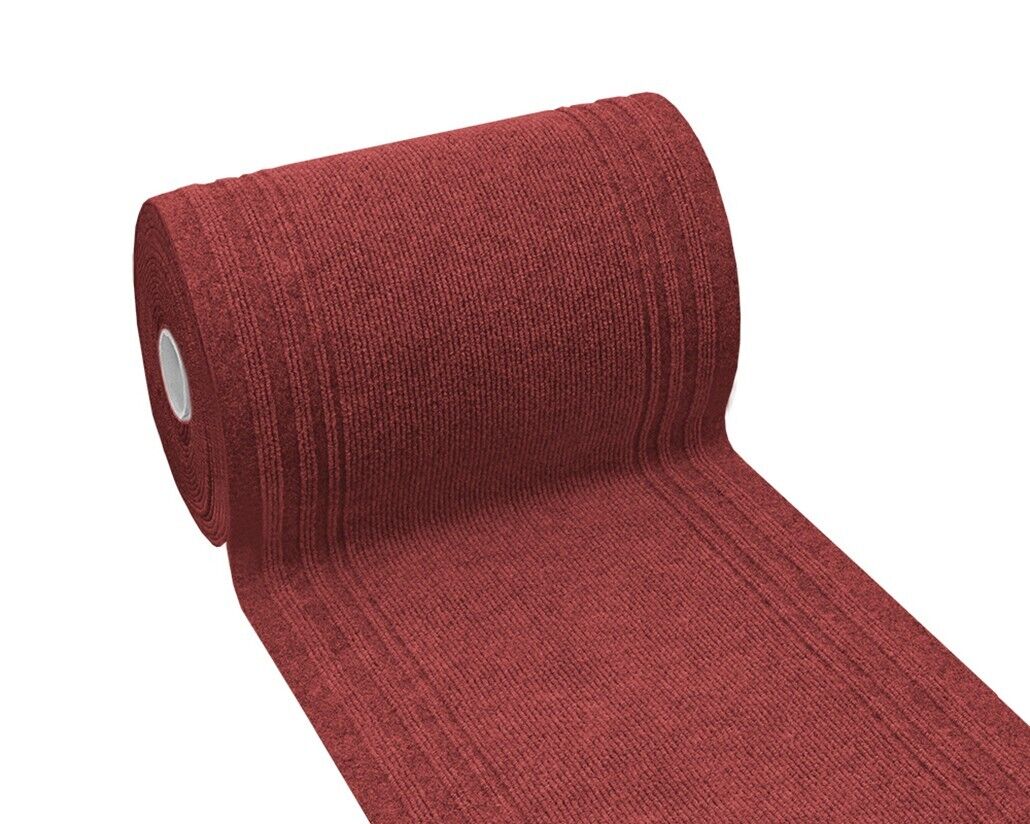 Tappeto Passatoia Antiscivolo 67x500 cm Interno Esterno Corridoio Scala Assorbente Bordeaux