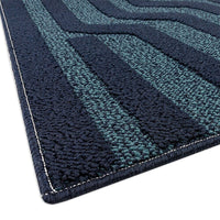 Tappeto Cucina A Righe 50x100 Cm 3D Morbido Bordato Passatoia Ingresso Assorbente Antiscivolo Blu