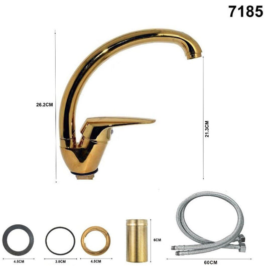 RUBINETTO MISCELATORE DORATO ORO LAVELLO ANTICO CUCINA KIT MONTAGGIO 7185