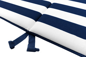 Cuscino Sdraio Morbido A Righe Copri Seduta Lettino Prendisole Pieghevole Made In Italy Blu