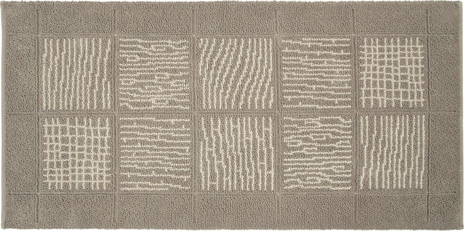 Tappeto Scendiletto Camera Bagno 65x140 cm Shaggy Puro Cotone Assorbente Antiscivolo Tortora