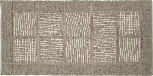 Tappeto Scendiletto Camera Bagno 65x140 cm Shaggy Puro Cotone Assorbente Antiscivolo Tortora