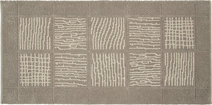 Tappeto Scendiletto Camera Bagno 65x140 cm Shaggy Puro Cotone Assorbente Antiscivolo Tortora