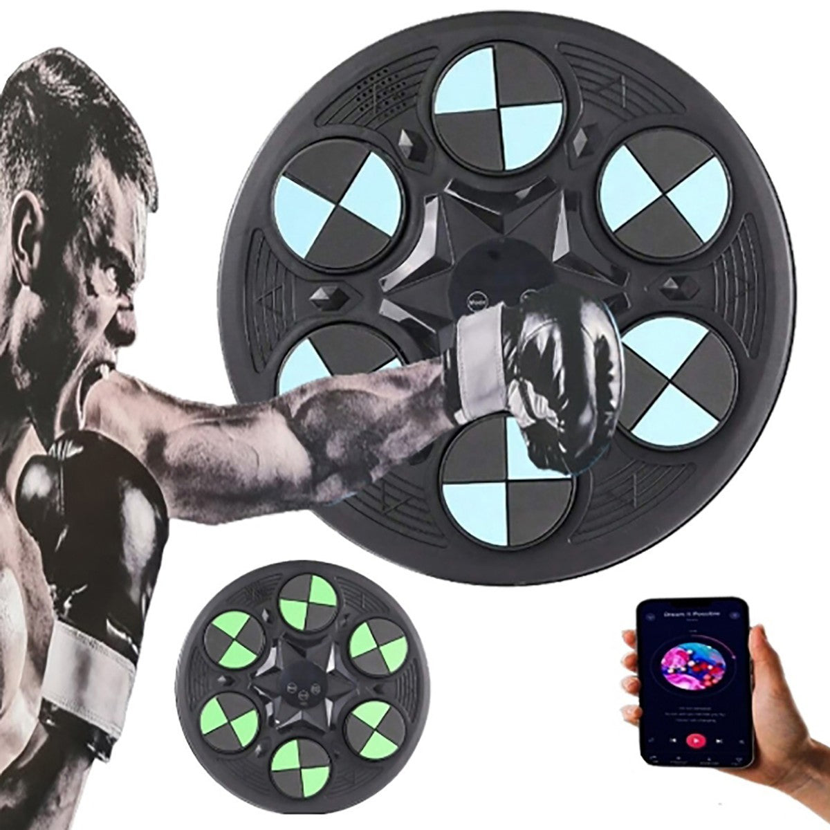 MACCHINA DA BOXE RITMO MUSICALE BOXING MACHINE BLUETOOTH GUANTI PUGILATO
