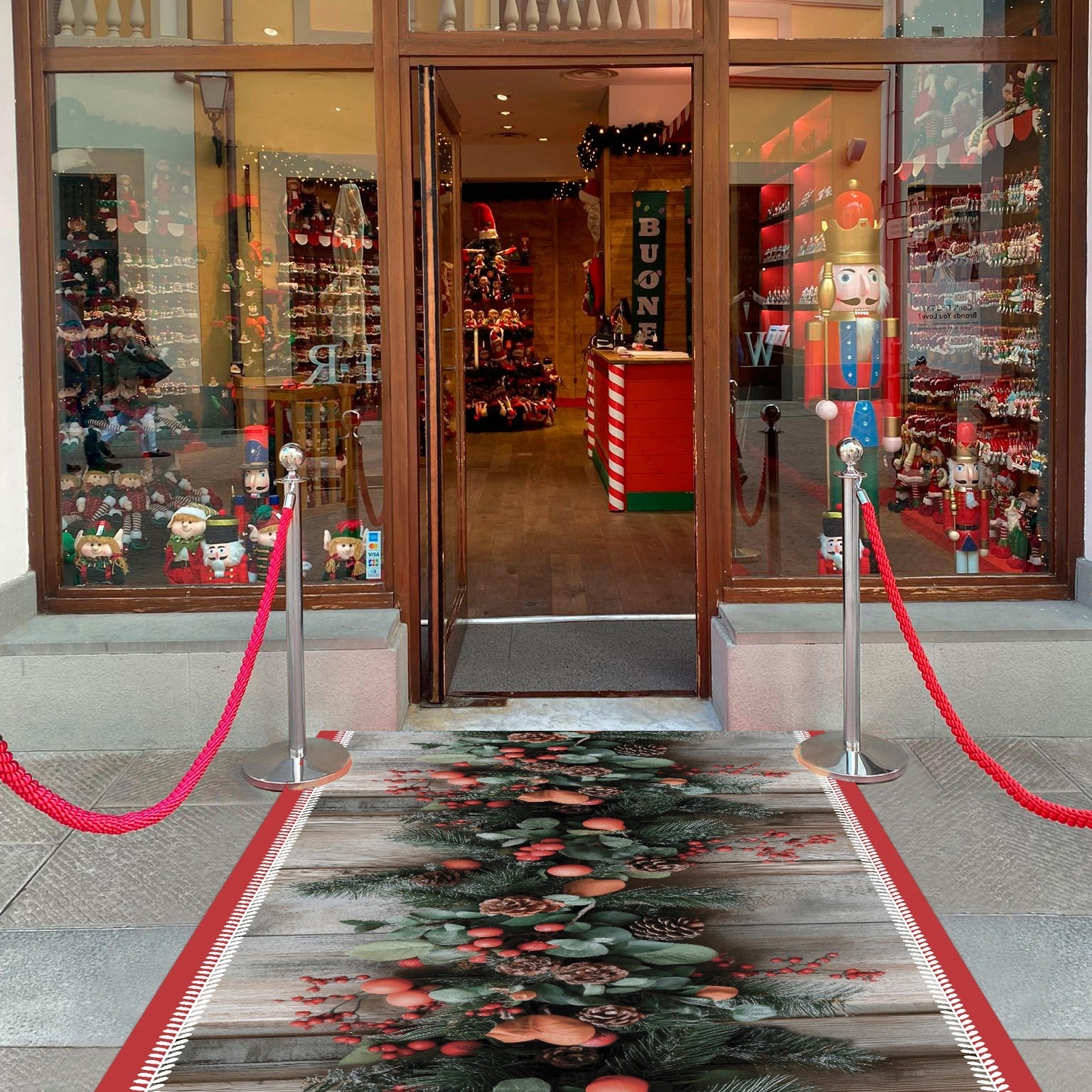 Passatoia Natalizia Tappeto Corsia Ingresso Natale Marciapiede Interno Esterno 100x2500 Cm (E)