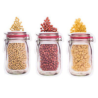 3 BUSTINE A FORMA DI BARATTOLO SACCHETTO CUCINA CHIUSURA ERMETICA CONSERVA