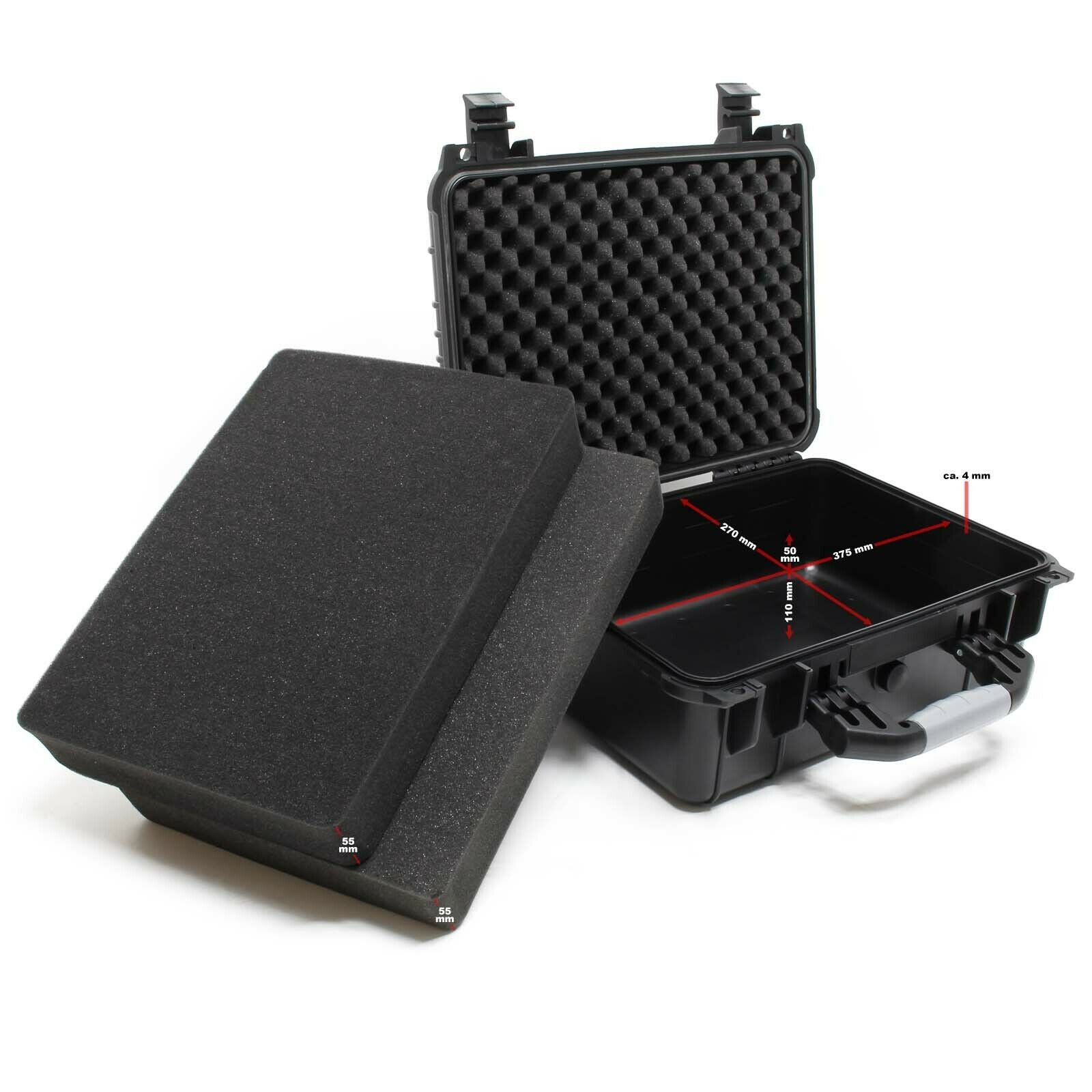 Valigia da trasporto nera da 14 litri in schiuma protettiva impermeabile regolabile 16_0002333