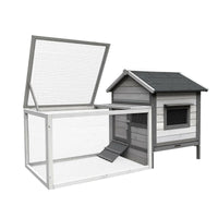 Conigliera con casetta per roditori e ruota libera 146 cm grigio chiaro 16_0002237