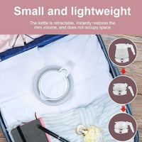 BOLLITORE ELETTRICO PIEGHEVOLE COMPATTO DA VIAGGIO SENZA BPA SILICONE 0,7L 600W