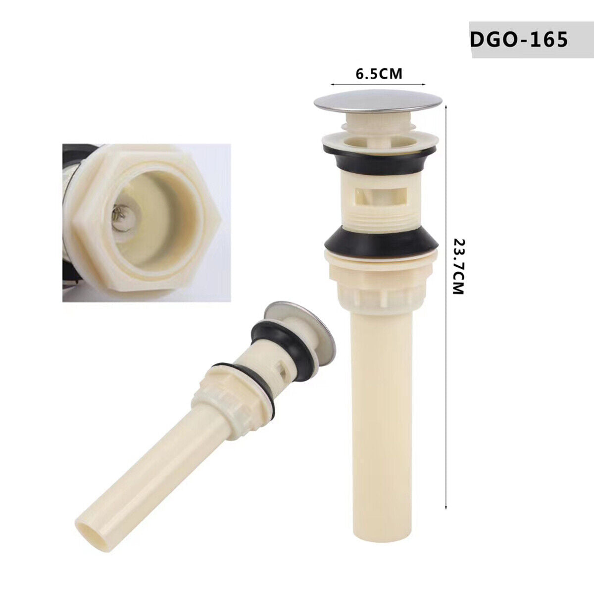 PILETTA SCARICO CLICK CLACK TAPPO UNIVERSALE LAVABO LAVELLO BIDET 1/4" DGO-165