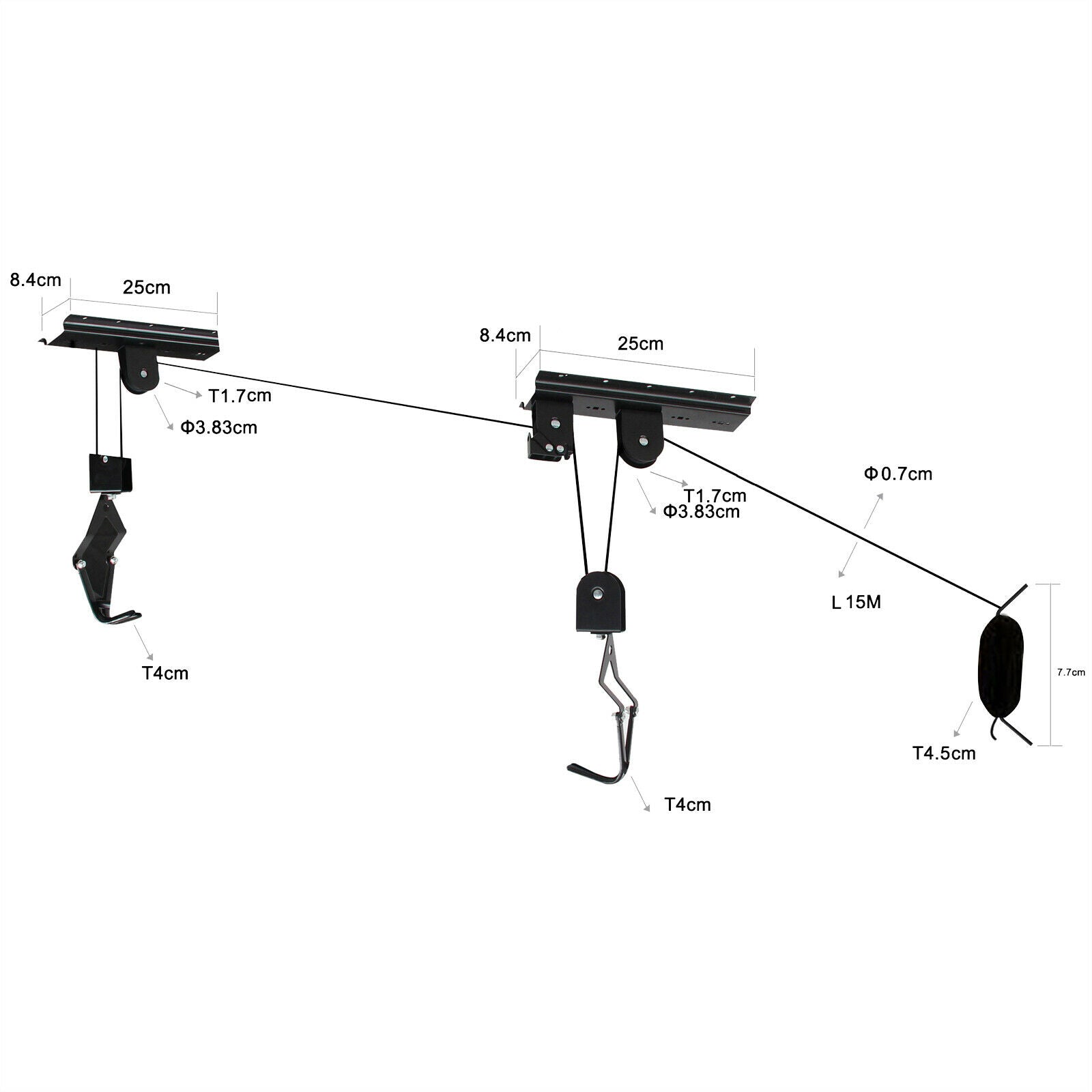 Supporto sollevatore per biciclette Portabici da 20 kg portabici garage portabici da soffitto 16_0002853