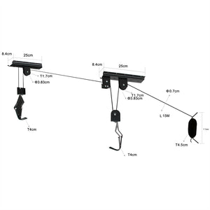 Supporto sollevatore per biciclette Portabici da 20 kg portabici garage portabici da soffitto 16_0002853