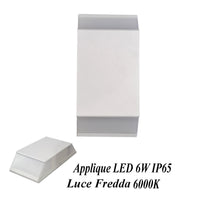 APPLIQUE PARETE LED 6W LAMPADA MURO IP65 MODERNO DOPPIA LUCE FREDDA 6000K