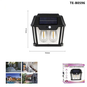 APPLIQUE LAMPADA DOPPIO LED MURO PARETE PER ESTERNO SOLARE CREPUSCOLARE GIARDINO