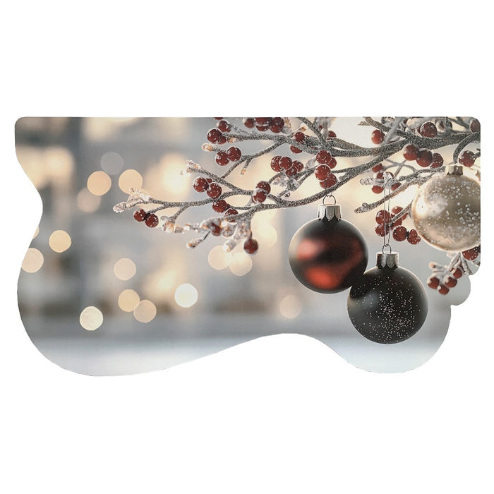 Tappeto Cucina Natale Gomma Pvc 50x90 Cm Moderno Antimacchia Antiscivolo Addobbi Natalizi (B)