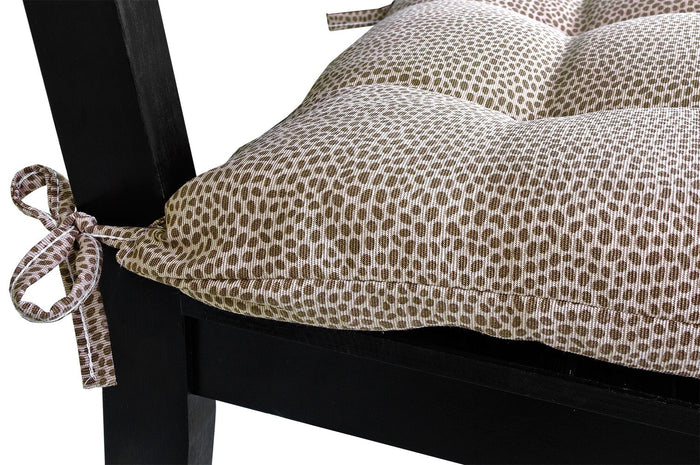 Set 4 Cuscini Sedia Cotone Maculati Morbidi Universali Lavabili Coprisedia Imbottituta Ovatta Marrone