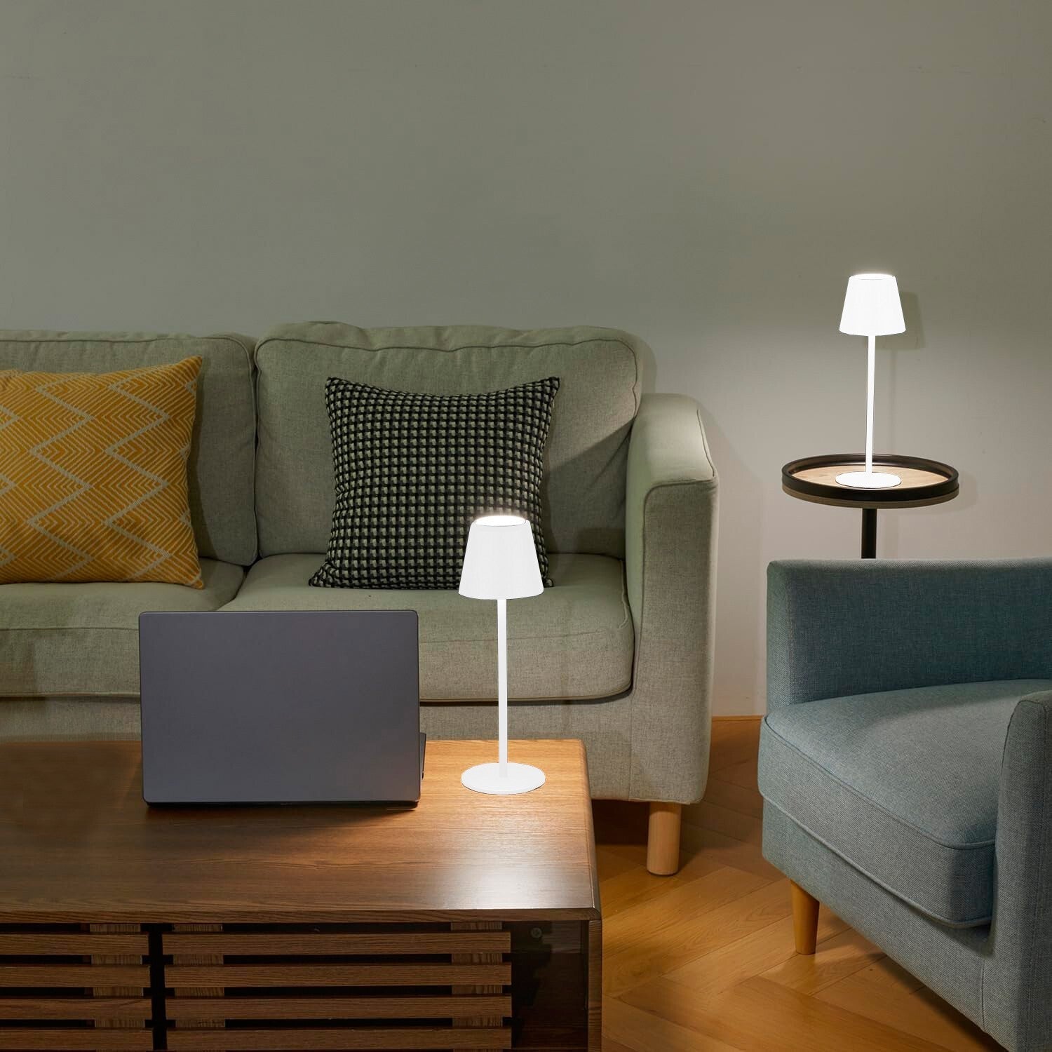 Lampada Touch Led Regolabile Tavolo Abat Jour Comodino Scrivania No Fili Ricaricabile Usb Bianca