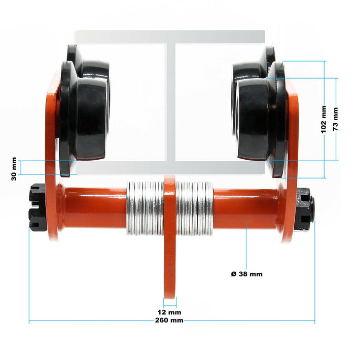 Carrello HD 2000kg regolabile 100-125 mm carrello manuale 16_0002623